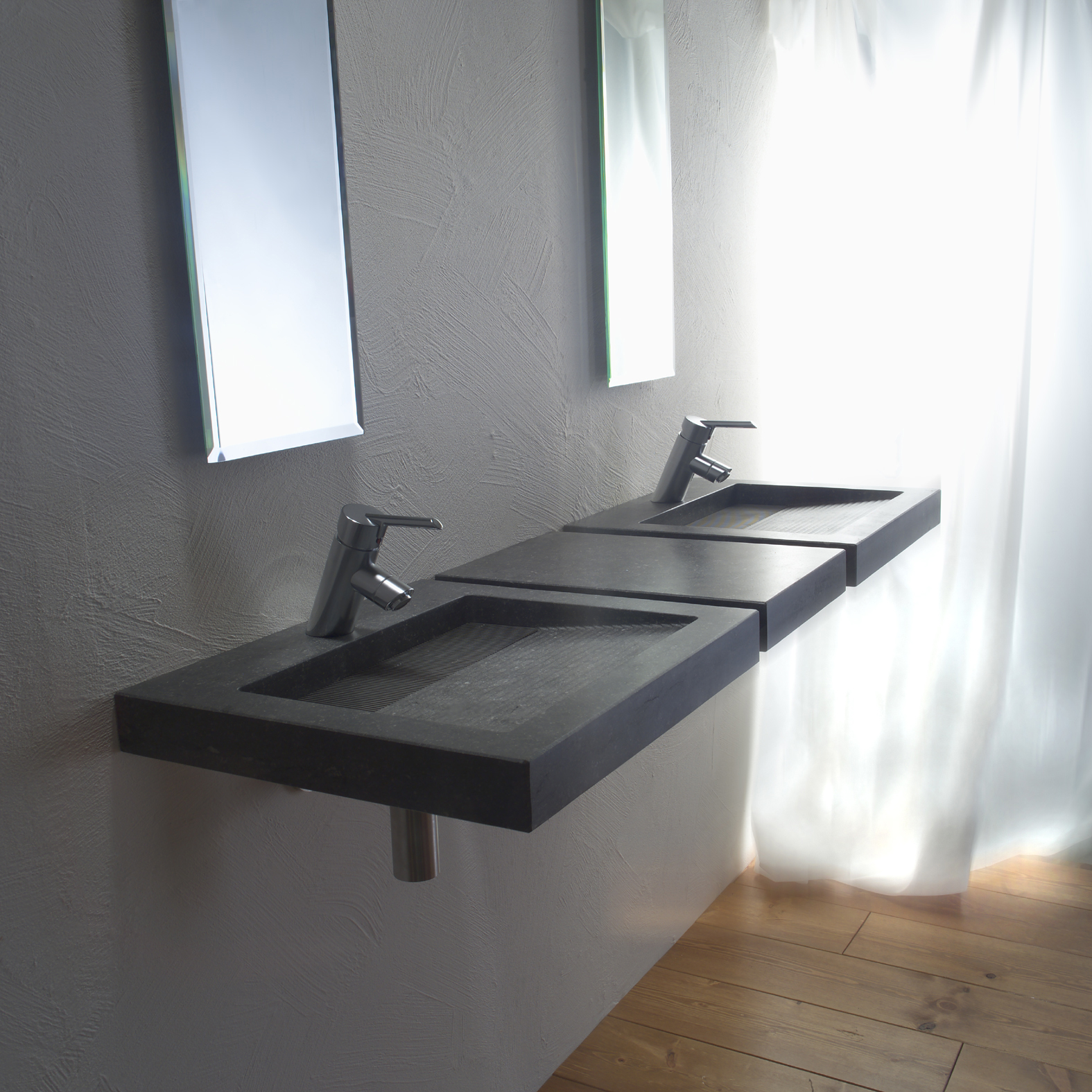 Wasbak Keuken Keramiek : Wastafelblad met vlakke wasbakken van natuursteen via Balance # Wasbak Keuken Keramiek : Wastafelblad met vlakke wasbakken van natuursteen via Balance #