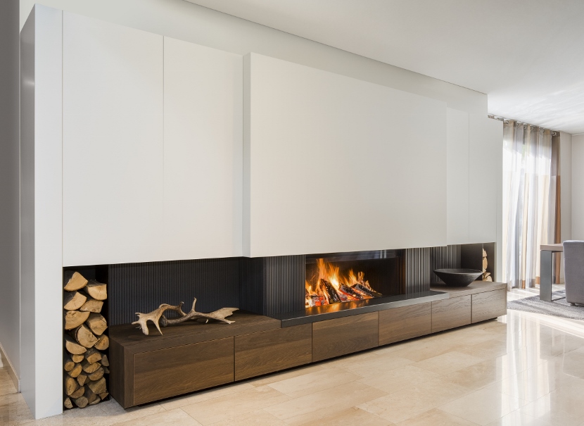 Open haard met tv kast: kast om open haard van geschilderd mdf ... Woonkamer schouw kast