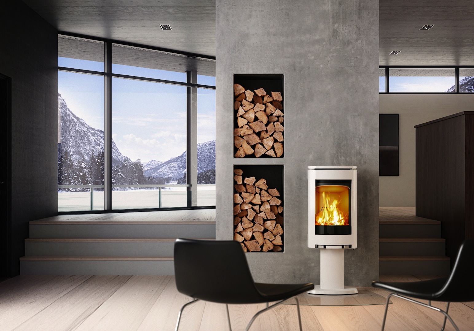 Westfire houtkachel uniq 26 met minimalistisch ontwerp product ...