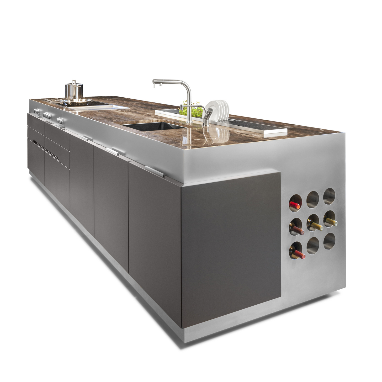 Kookeiland keuken: voorbeeld grote kast achter kookeiland en kleur ...