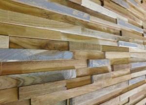 Wrakhouten houtstrips teak wall - Woodindustries