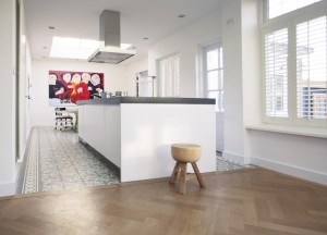 Designtegels Portugese cementtegel VN Oval Gris S7005