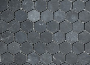 Designtegels Portugese cementtegel Mosaic Hexagone Border Negra