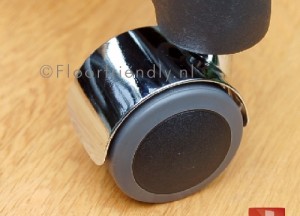 Floorfriendly Zwenkwiel met zachte mantel, 50cm Chroom - Floorfriendly