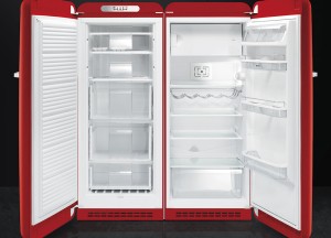 Smeg vrijstaande rode vriezer