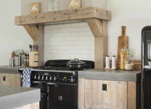 RestyleXL Landelijke keuken met betonnen aanrechtblad