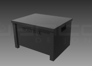 Houtbak groot met deksel