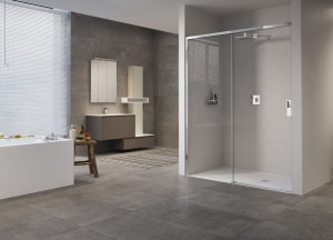 Opera douchewand met soft opening & closing schuifdeuren