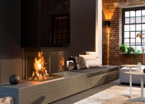 Kalfire W66/48S gesloten houthaard - 3-zijdig model - Kalfire Fireplaces