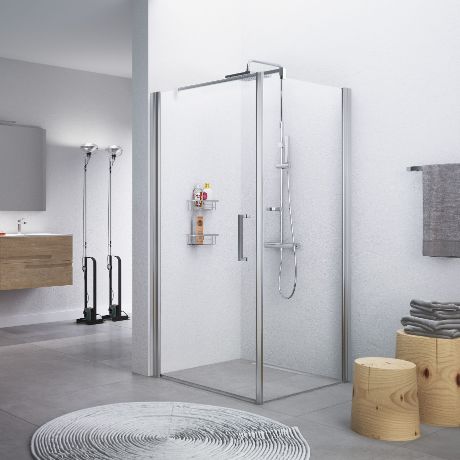 Novellini douche draaideur met zijwand