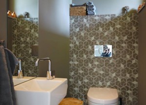 Portugese cementtegel badkamer Azule Hexagone s800