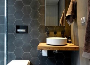 Portugese cementtegel badkamer Azule Hexagone s800
