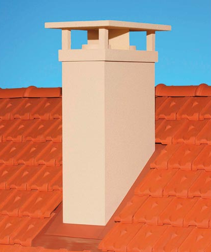 Schoorsteen met dubbel rookkanaal