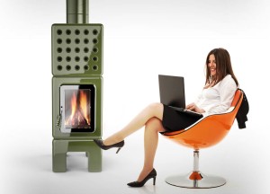 Houtkachel met vierkante vorm