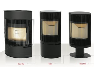 Houtkachel met grote deur