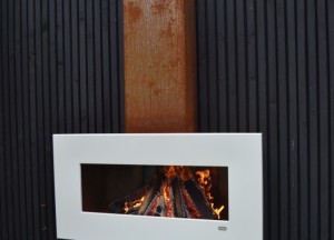 Tuinhaard met gekleurde front