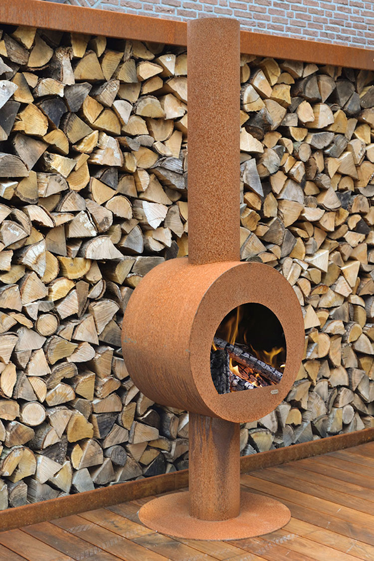 Tuinhaard met dubbele achterwand