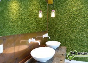 Moswand in de badkamer