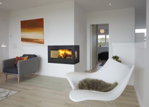 Inbouw houthaard met zijruit - Meteor