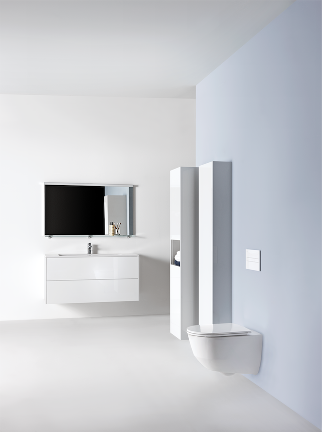 Badkamermeubel in glanzend en mat wit