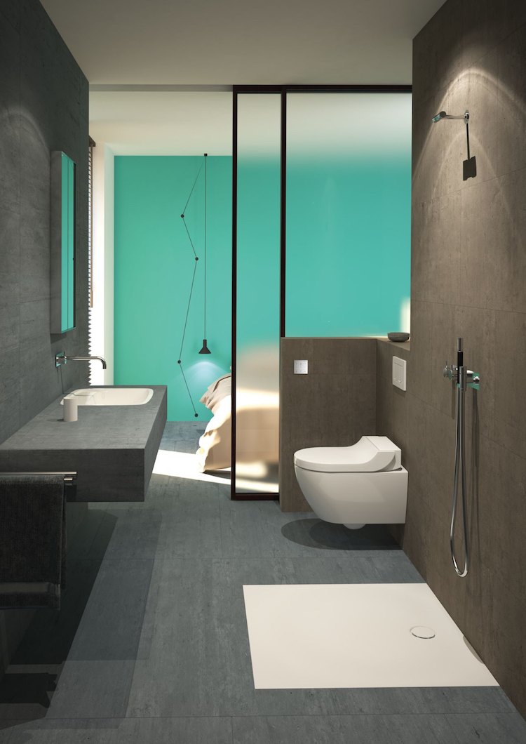 Vlakke inloopdouche van mineraalcomposiet