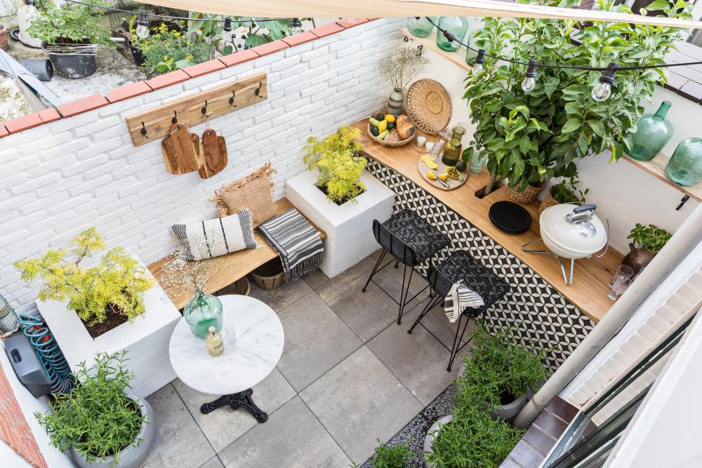 Portugese cementtegels voor buitenkeuken