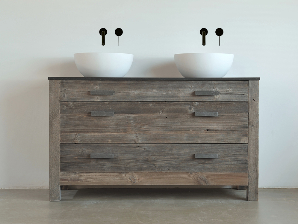Barnwood badkamerkast met waskom | RestyleXL