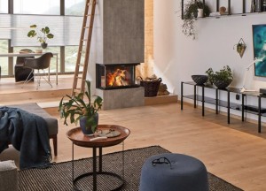 Driezijdige liftdeurhaard hout Ekko U84 | Schmid