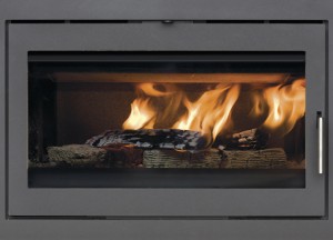 Brede inbouw houthaard | Meteor