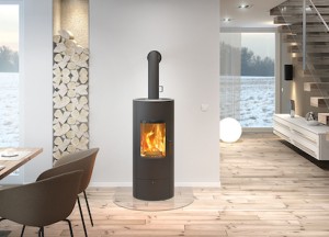 Een ronde houtkachel die om zijn as kan draaien - RIKA: De Oostenrijkse kachel