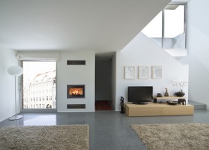 Inbouw houthaard van zwart staal | Scan