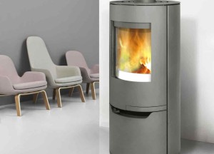 Eigentijdse ronde houtkachel Hiron | Thermia - Art of Fire