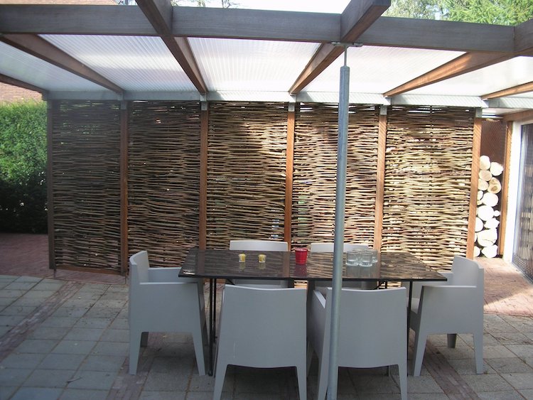 Gevlochten wilgentenen terrasscherm | Wilhout