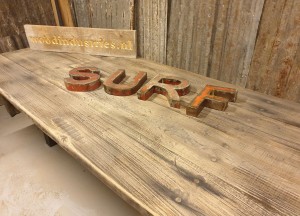 Eikenhouten gebinten barnwood tafel