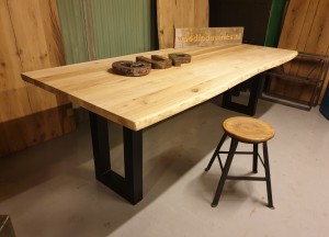 Eiken robuuste boomstamtafel - Woodindustries