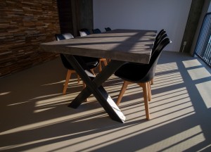 Betonnen eetkamertafel