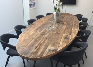 Ovale robuuste industriële tafel - Woodindustries