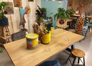 Eiken eetkamertafel gerookt - Woodindustries