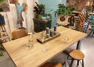 Eiken eetkamertafel gerookt