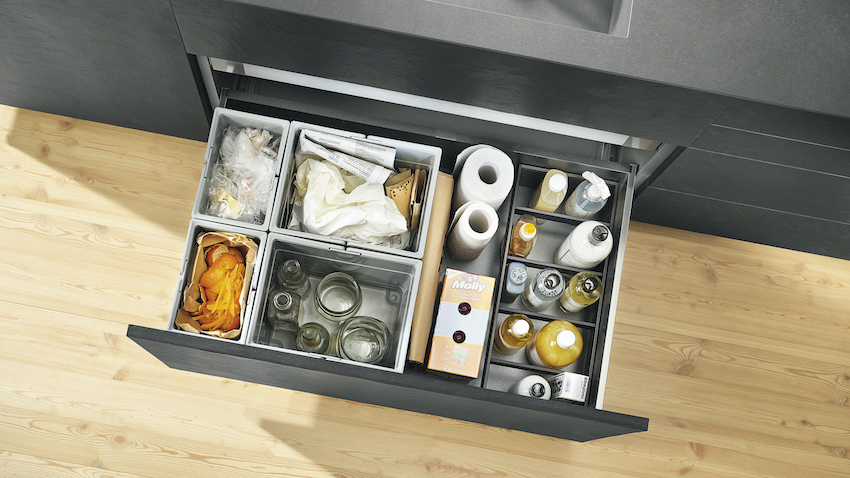 Afvalemmers met flessenhouder | Orgalux