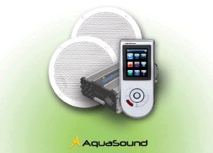 Waterdichte (draadloze) badkamer radio van AquaSound: - Aquasound