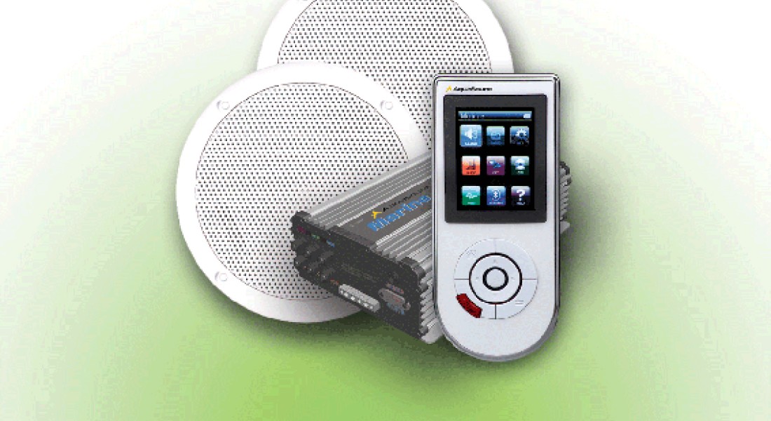 Waterdichte (draadloze) badkamer radio van AquaSound: