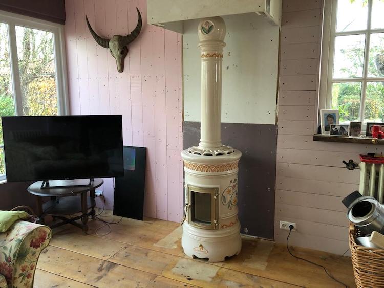 Keramische kachel met kolom | Art of Fire