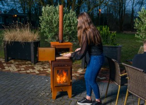 Pelletkachel voor buiten - NextPal Cortenstaal - BlueSolid