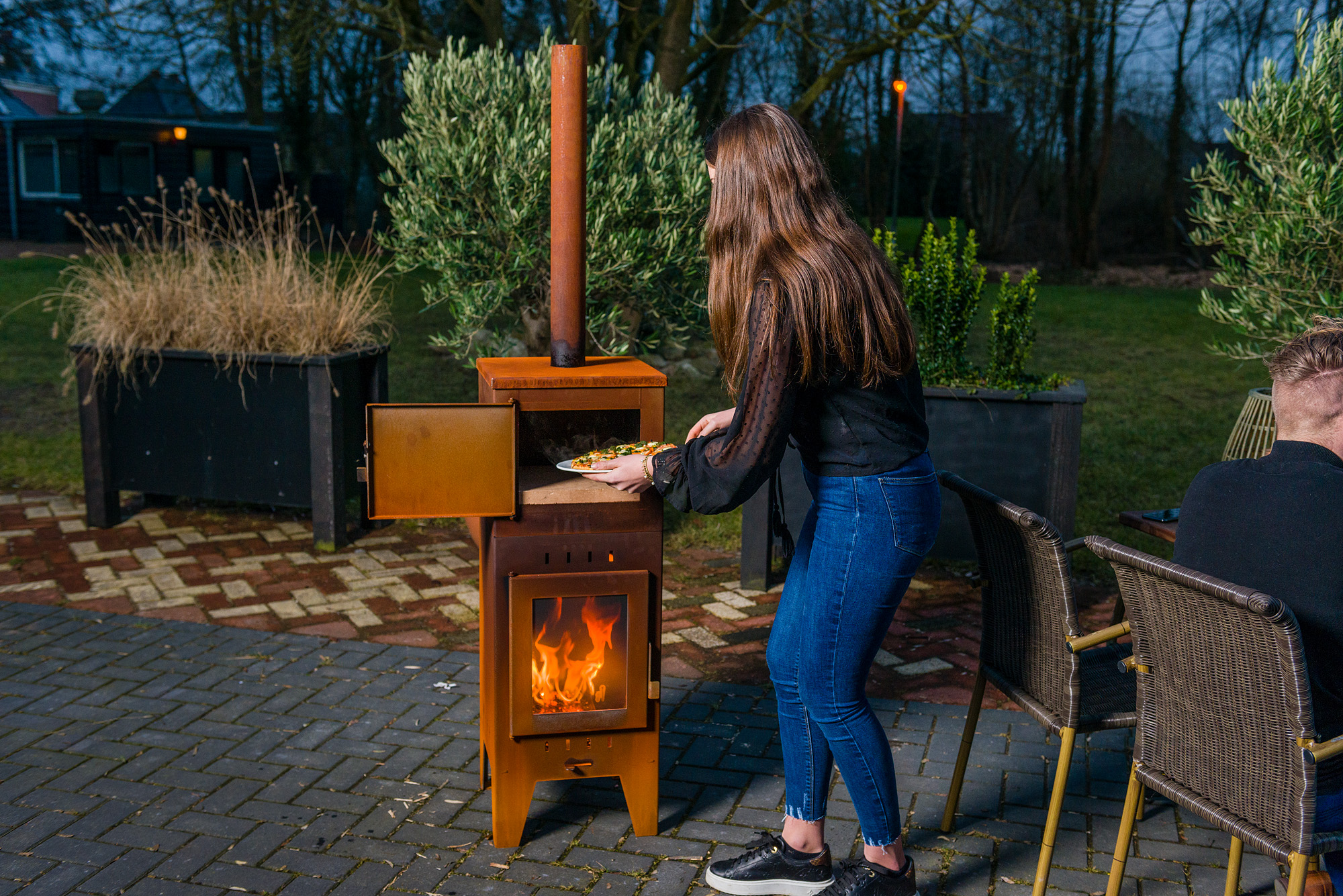 Pelletkachel voor buiten - NextPal Cortenstaal