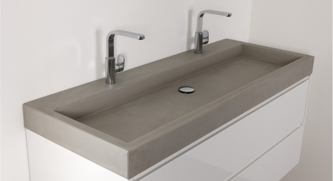 Betonnen wastafels van Thebalux