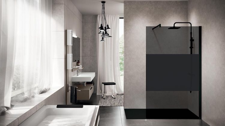 Zwarte inloopdouche | Novellini