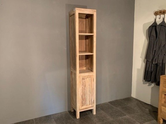 Hoge badkamerkast teak | Puurteak