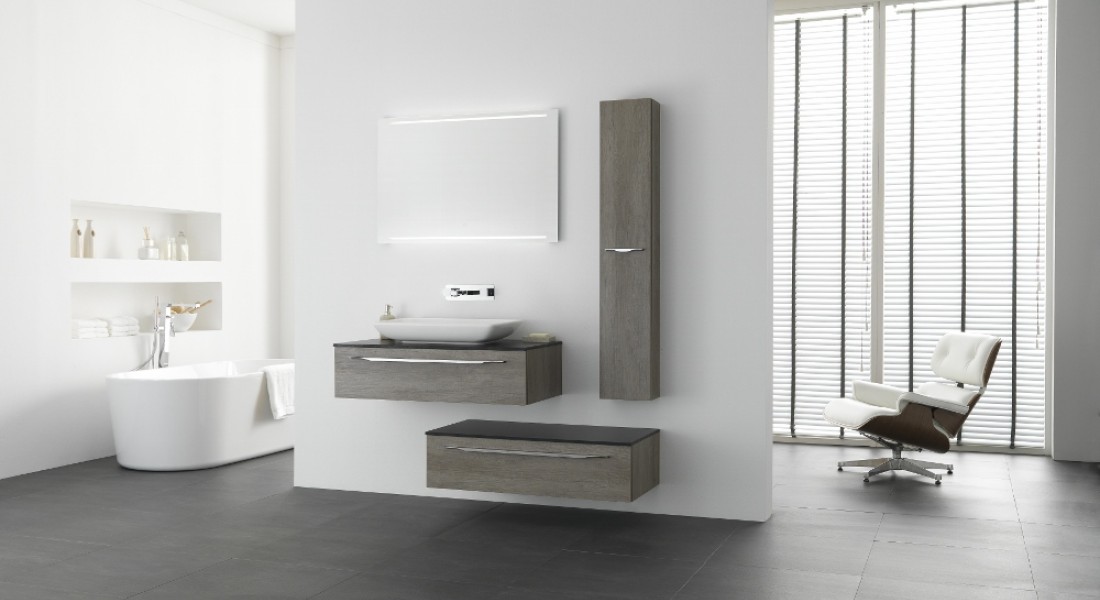 Badkamermeubel Stone in vele variaties met opzetwastafels