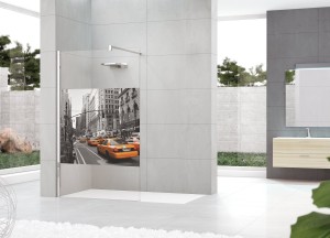 Blikvanger! Glazen douchewanden met print van Novelllini - Novellini